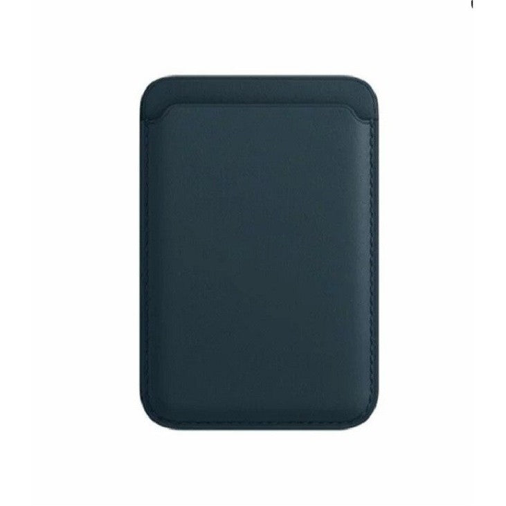 Portofel MagSafe pentru Carduri, Atașare Magnetică, Piele Autentică, Compatibil cu iPhone 12, 12 Mini, 12 Pro, 12 Pro Max, Albastru Închis