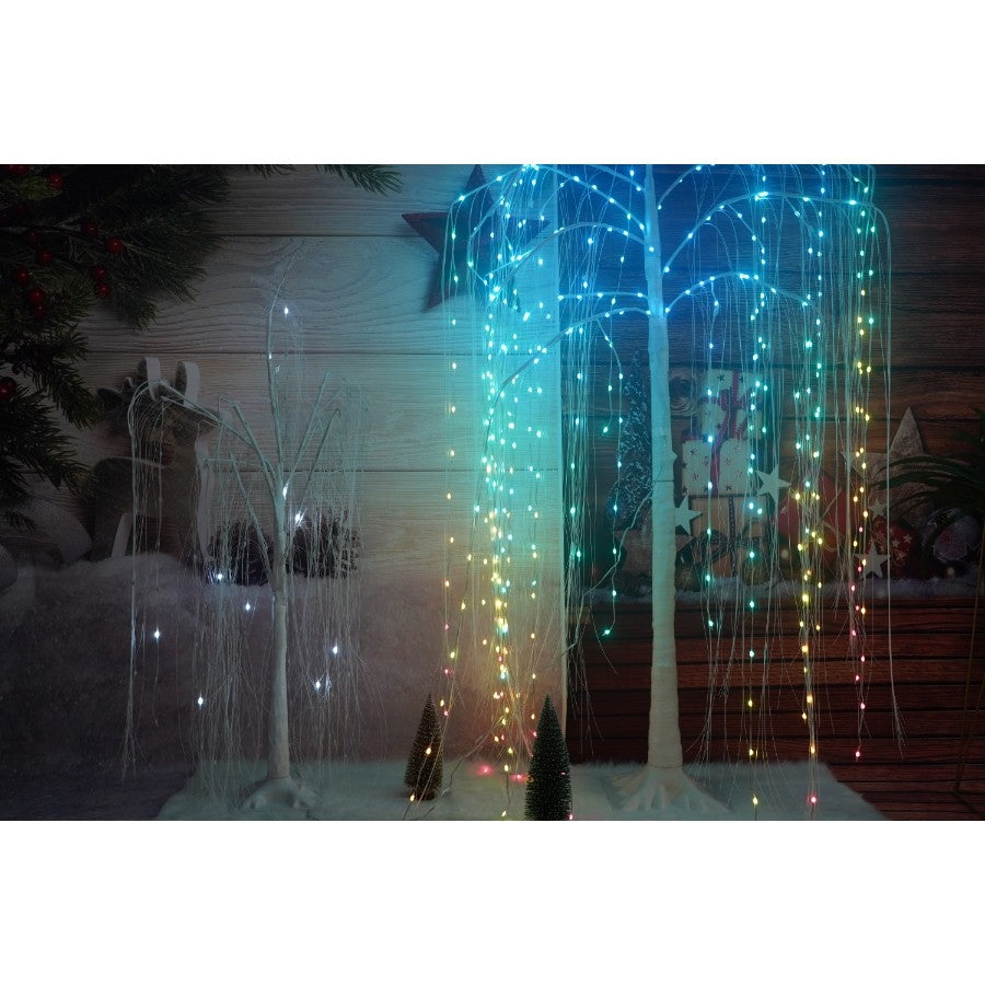 Pom Decorativ Tip Salcie, 400 LED-uri, Lumina Alba Calda, Interior si Exterior, Inaltime 2.1 m