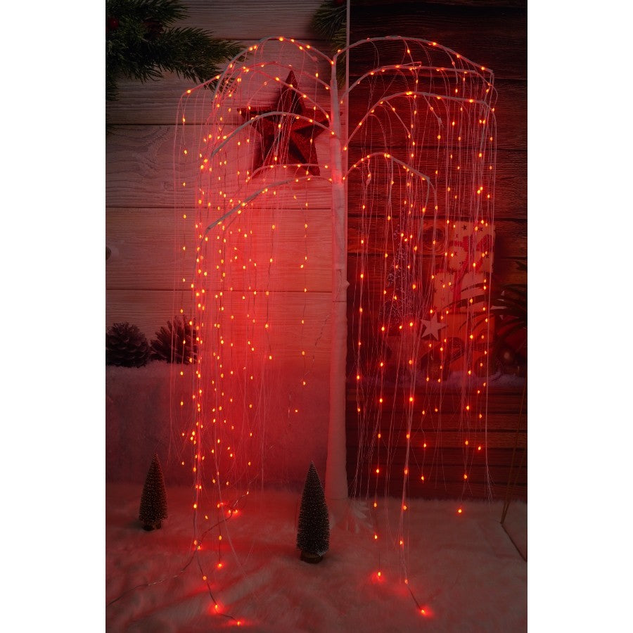 Pom Decorativ Tip Salcie, 400 LED-uri, Lumina Alba Calda, Interior si Exterior, Inaltime 2.1 m