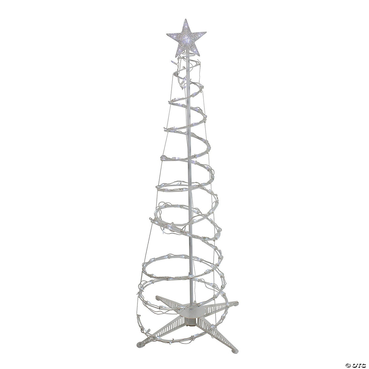Pom Crăciun Spiralat cu 135 LED-uri, Decoratiune Luminoasă Exterior și Interior, Structură Metalică, Înălțime 1.8 M