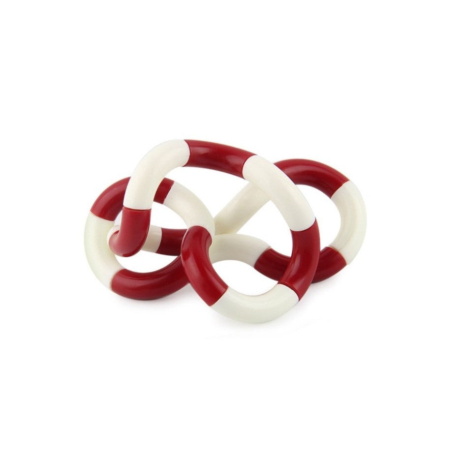Jucarie Senzoriala Antistres, Fidget Twist Cu Miscari Infinite De Decompresie, Plastic, Alb/Rosu