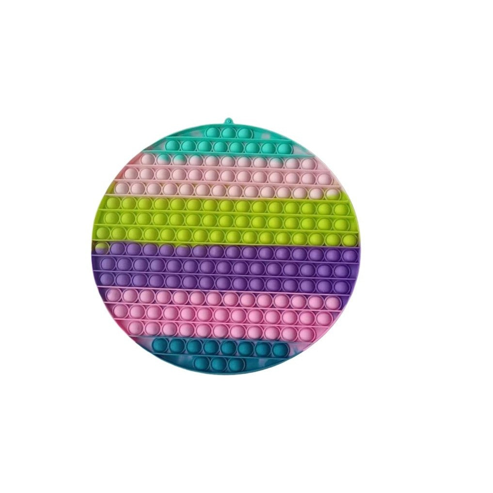 Jucarie Antistres Pop It Now, Cerc Urias Senzorial pentru Relaxare si Concentrare, Silicon Moale, Forma Rotunda, Multicolor, Model 2