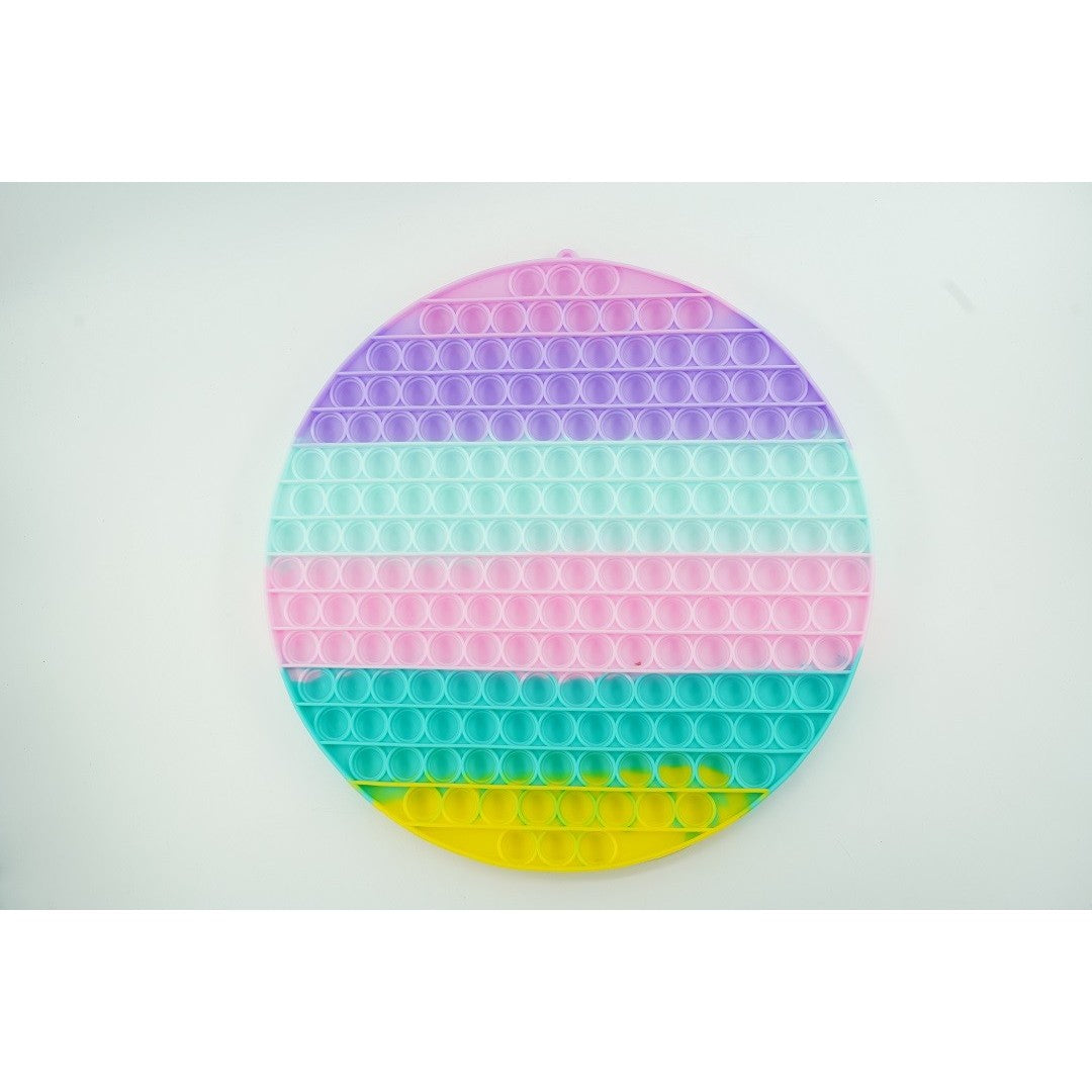 Jucarie Antistres Pop It Now, Cerc Urias Senzorial pentru Relaxare si Concentrare, Silicon Moale, Forma Rotunda, Multicolor, Model 2