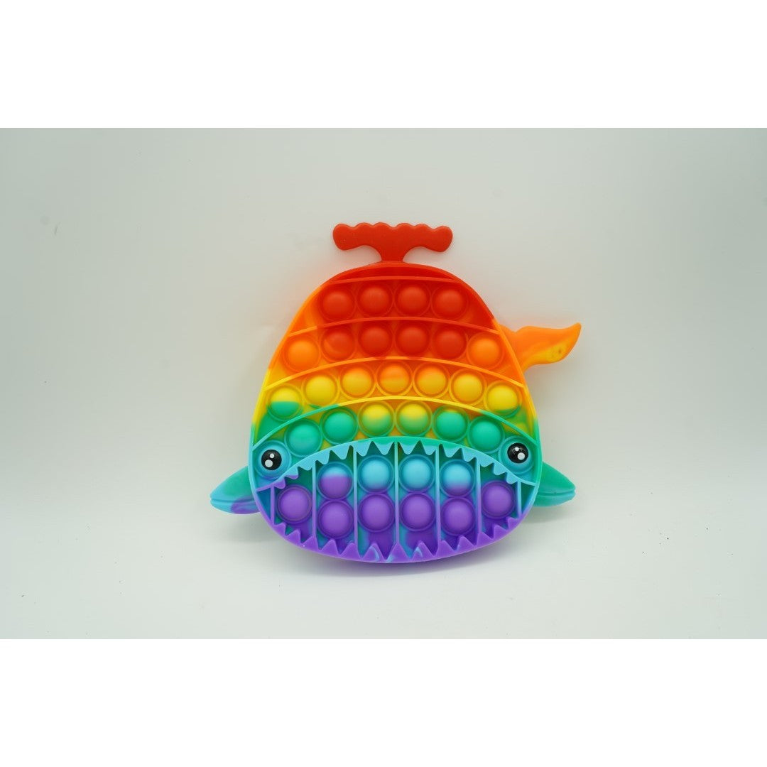 Jucarie Antistres Pop It Now, Rechin Senzorial pentru Relaxare si Concentrare, Silicon Durabil, 19 cm, Multicolor