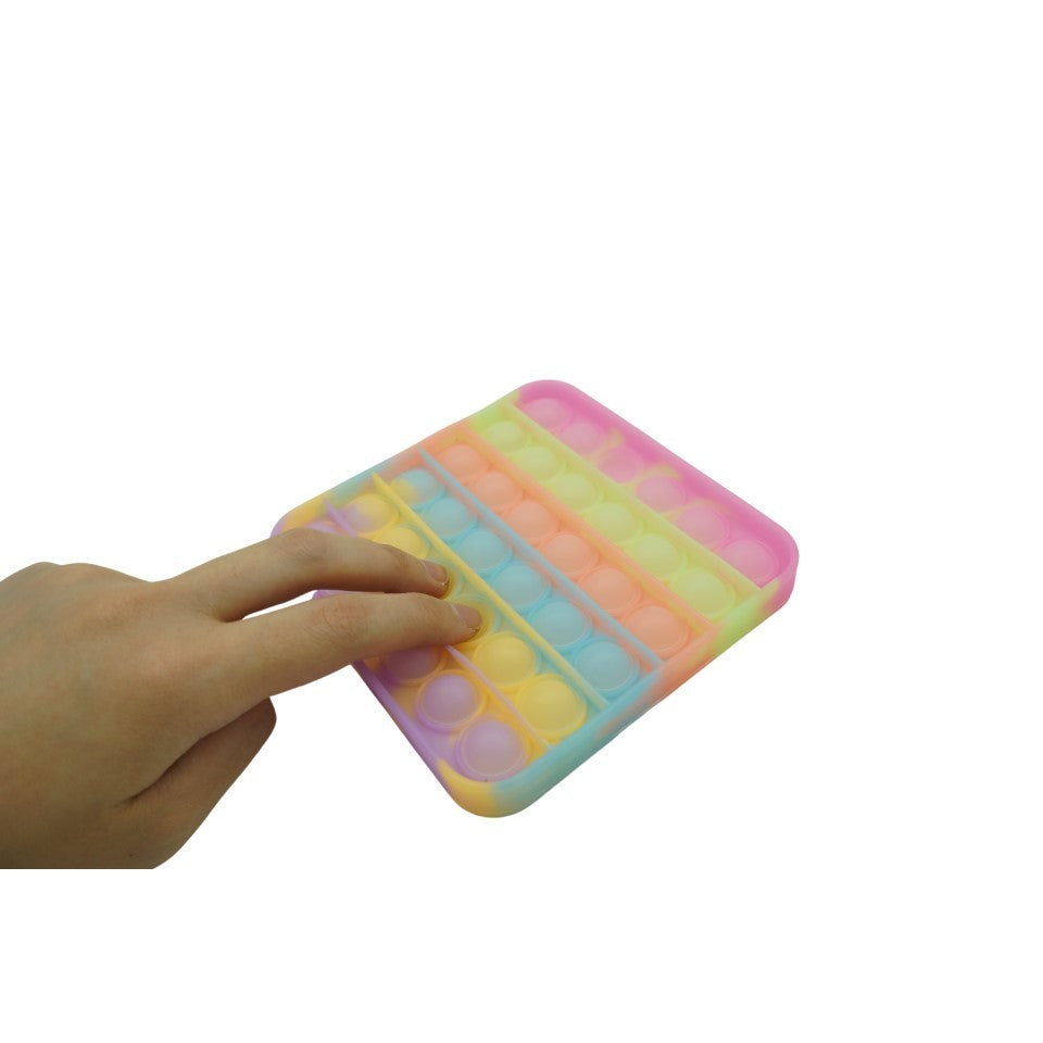 Jucarie Antistres Pop It Now and Flip It, Senzoriala si Fosforescenta, Silicon Moale, Forma Patrat, Multicolor