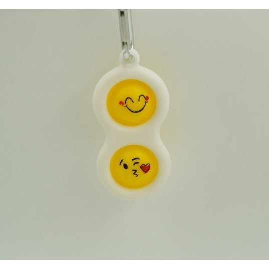 Jucarie Senzoriala Antistres Simple Dimple, Breloc Pentru Concentrare, Silicon Si Plastic ABS, Alb, 2 Bule