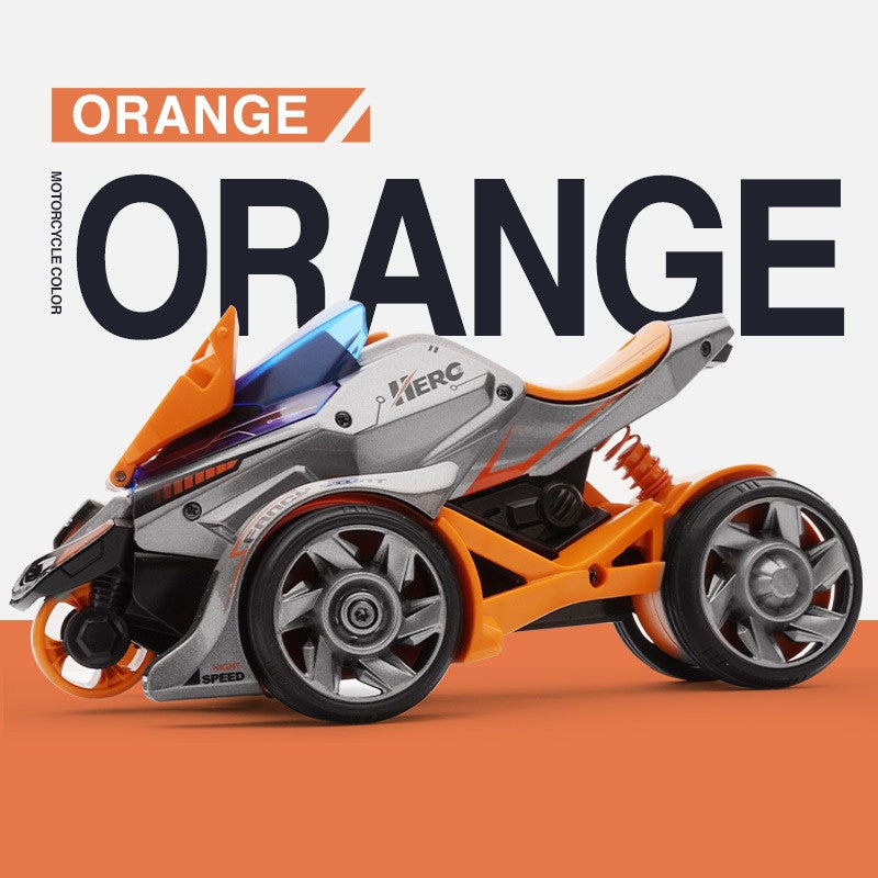 Masina Jucarie 2 In 1 cu Motocicleta Proiectabila, Efecte De Sunet Si Lumina, Plastic, Portocalie