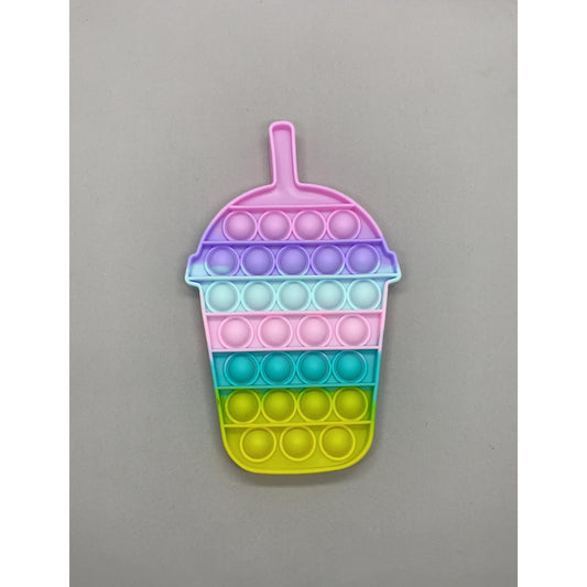 Jucarie Antistres Pop It Now and Flip It, Model Milkshake Reversibil, Silicon Flexibil, Multicolor, Model 2