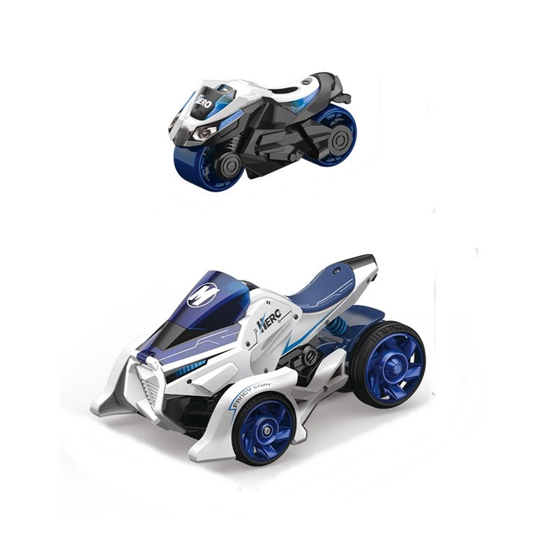 Masina Jucarie 2 In 1 Cu Motocicleta Proiectabila, Efecte De Sunet Si Lumina, Plastic, Albastru