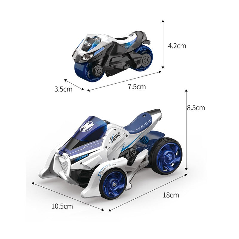 Masina Jucarie 2 In 1 Cu Motocicleta Proiectabila, Efecte De Sunet Si Lumina, Plastic, Albastru