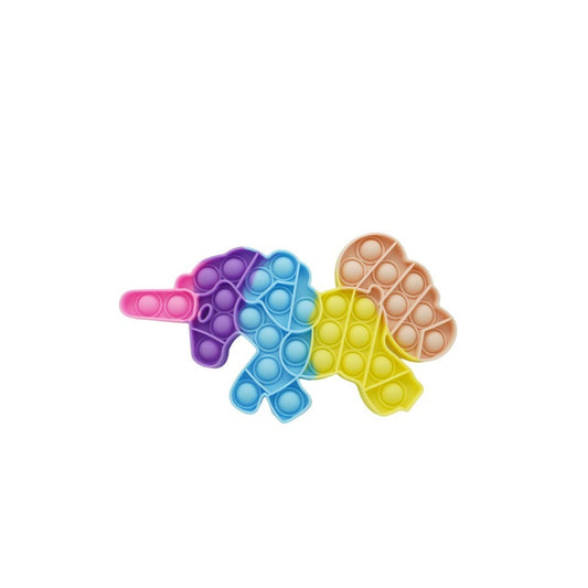 Jucarie Antistres Pop It Now and Flip It, Model Senzorial Unicorn, Silicon Moale si Durabil, Reutilizabila, Multicolor, 1 Bucata