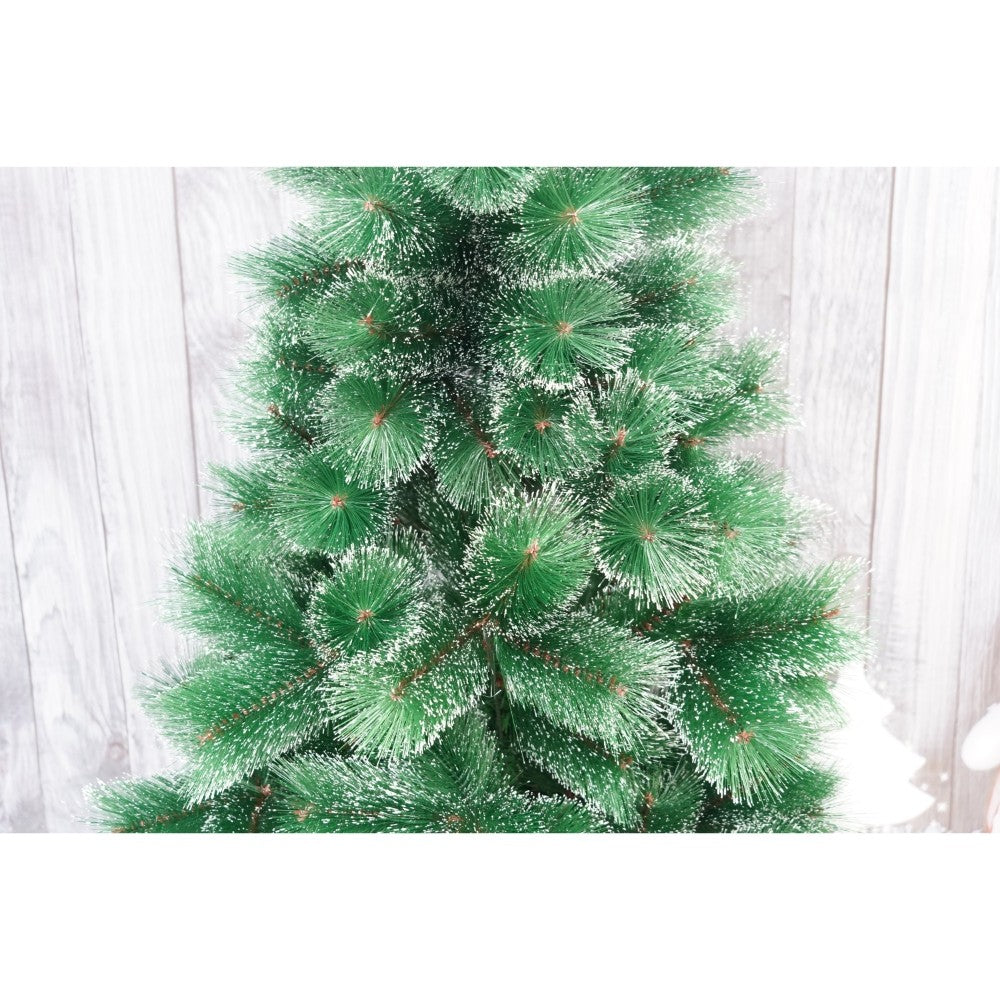Brad Artificial de Craciun Tip Pin Nins, Ace 2D, Ace 3D, Aspect Realist, Suport Metalic Inclus, Interior si Exterior, Verde, Inaltime 120 cm