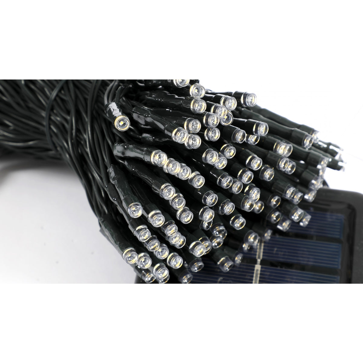 Instalatie Craciun Solara, 200 LED-uri, Senzor de Lumina, Exterior si Interior, Fir Flexibil din Cupru, 20 m, Alb Cald