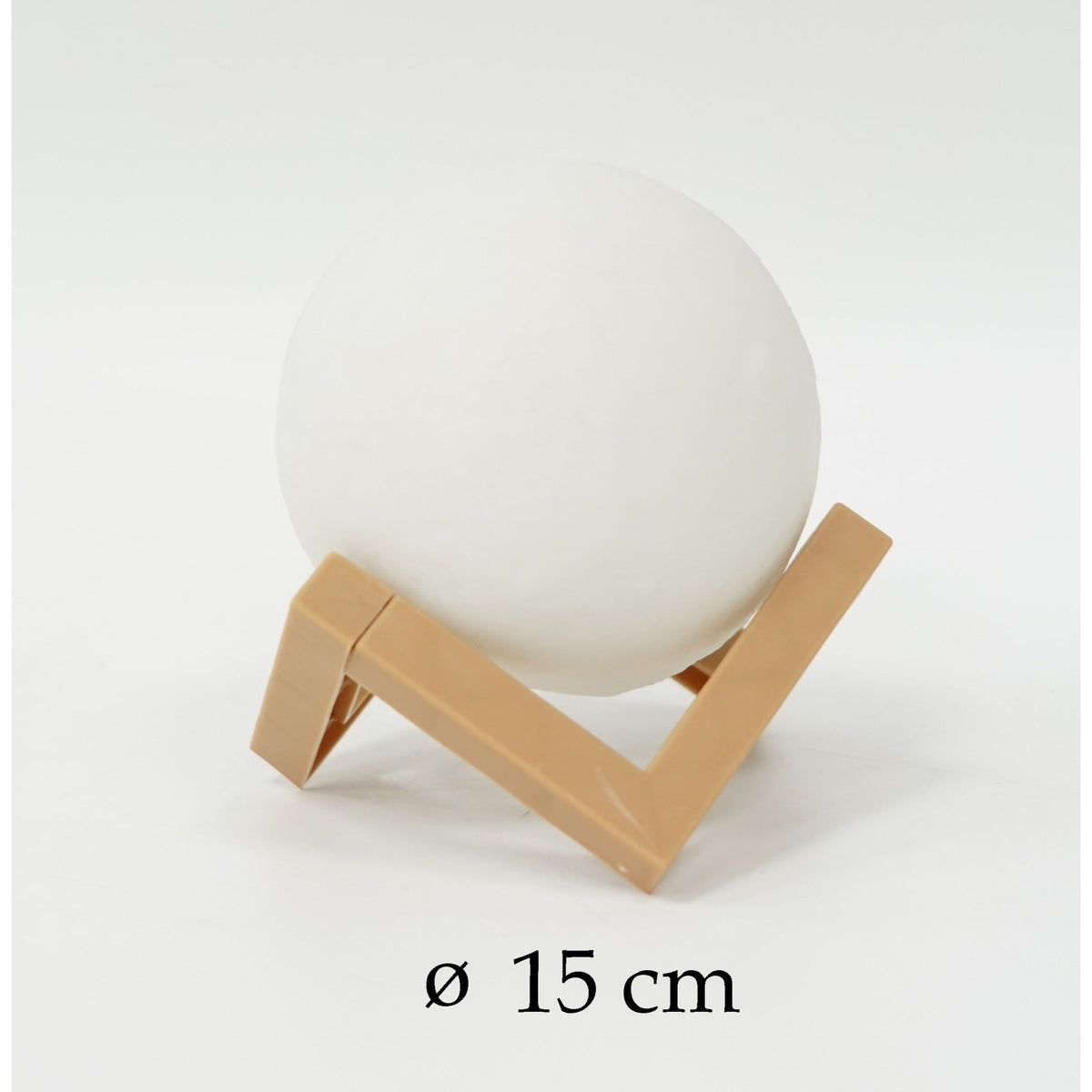 Lampa de Veghe in Forma de Luna, Lumina LED Alb Cald, Senzor Tactil, Suport Plastic, Diametru 15 cm, Alimentare cu Baterii