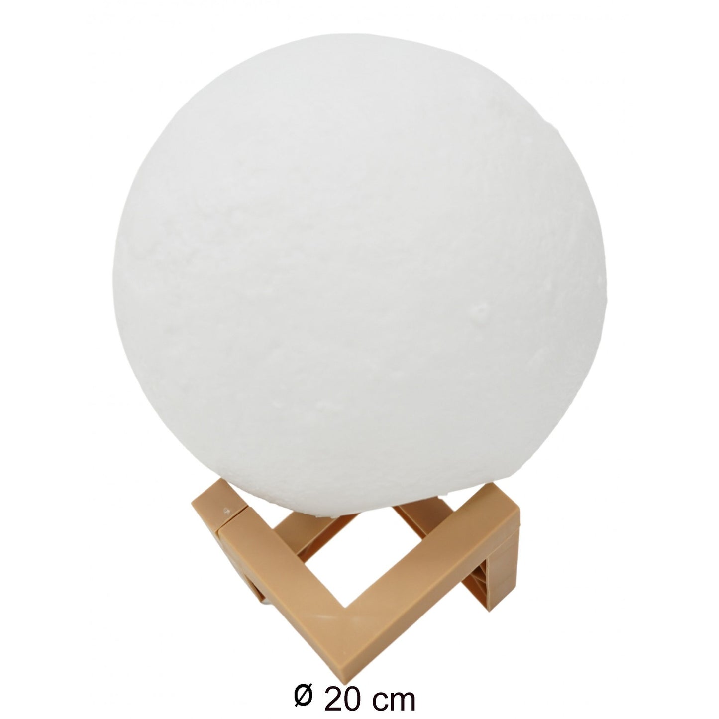 Lampa de Veghe 3D Moon Light, Lumina LED Multicolora, Senzor Tactil, Stativ Inclus, Plastic, 20 cm, 7 Culori, Alimentare Baterii