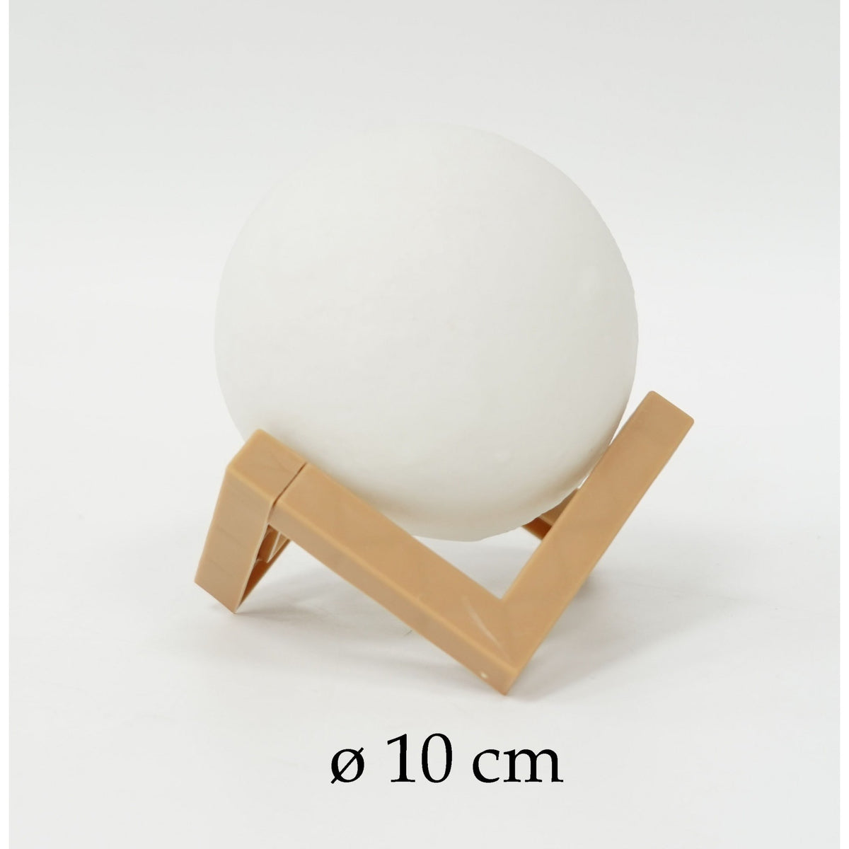 Lampa de Veghe 3D Moon Light, Lumina LED Alb Cald, Design Tip Luna, Suport Plastic Inclus, Alimentare Baterii, Diametru 10 cm