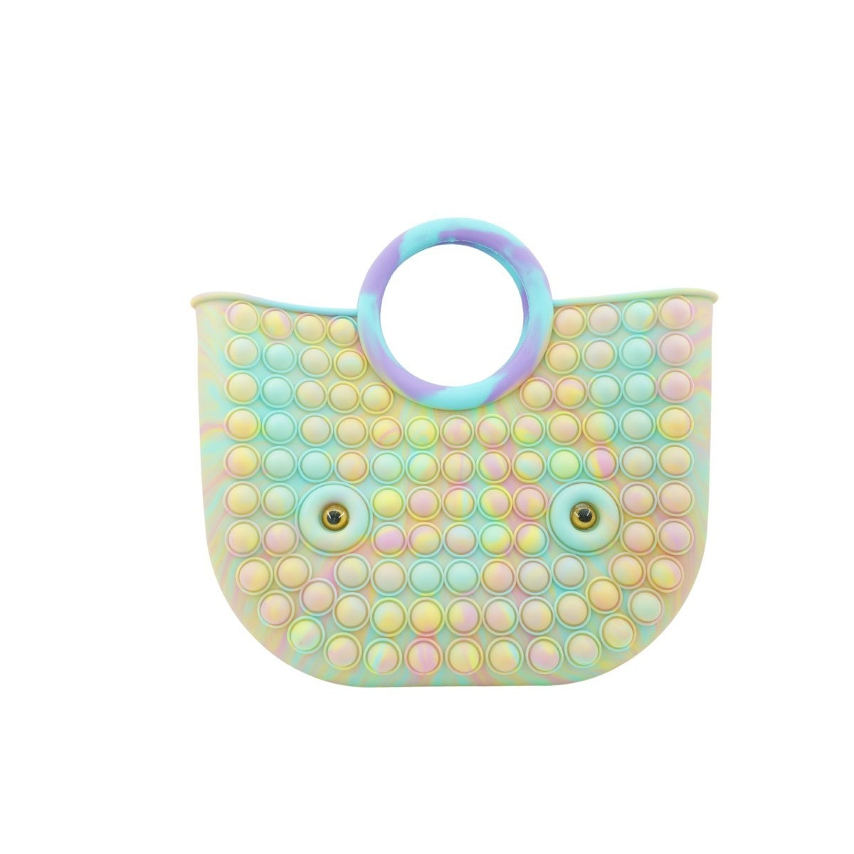 Jucarie Antistres Pop It, Geanta Cu Fermoar, Silicon, Multicolor, 28 cm, V4