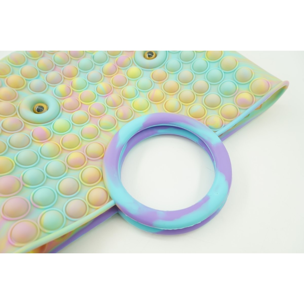 Jucarie Antistres Pop It, Geanta Cu Fermoar, Silicon, Multicolor, 28 cm, V4