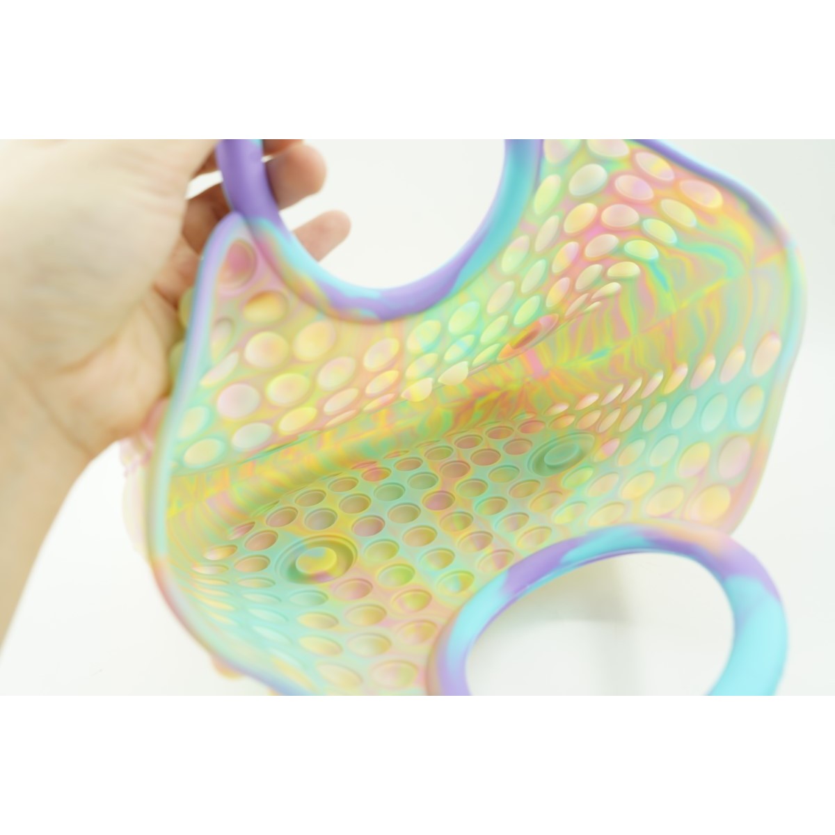 Jucarie Antistres Pop It, Geanta Cu Fermoar, Silicon, Multicolor, 28 cm, V4