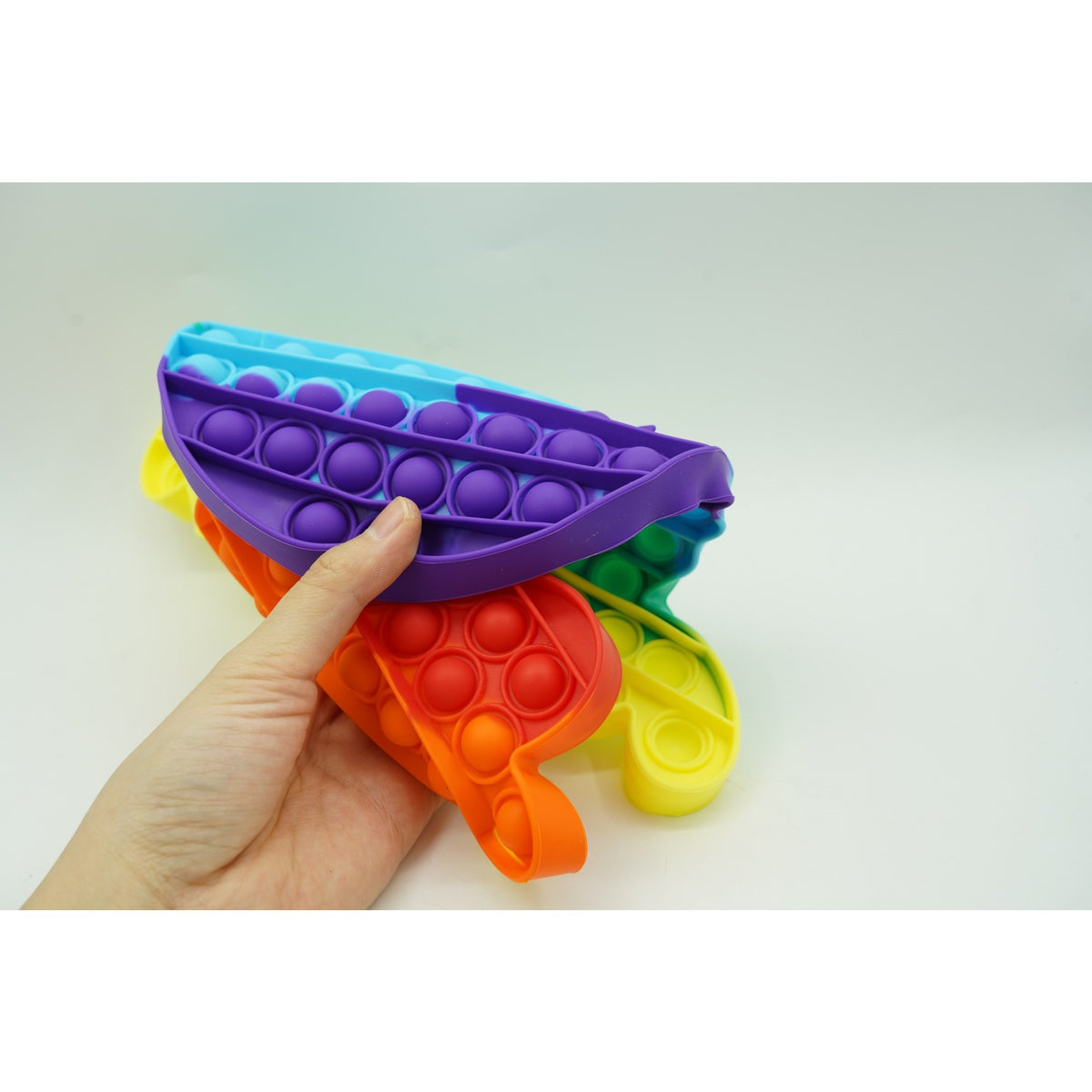 Jucarie Antistres Pop It Now and Flip It, Model Fantoma Gigant, Silicon Flexibil, Multicolor, 30x24 cm