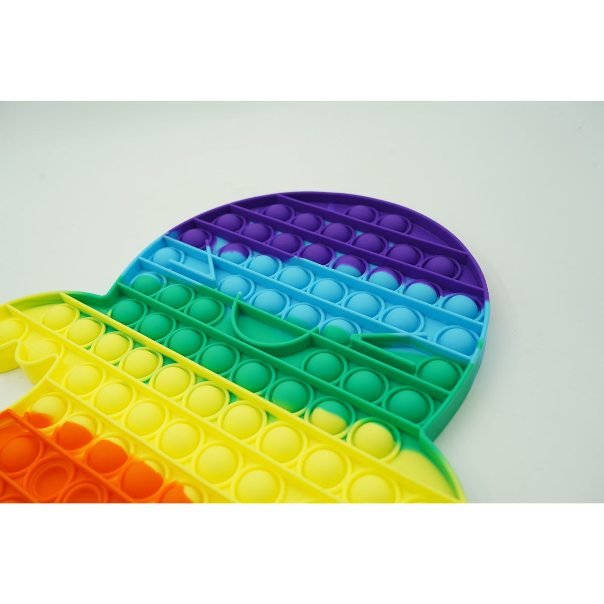 Jucarie Antistres Pop It Now and Flip It, Model Fantoma Gigant, Silicon Flexibil, Multicolor, 30x24 cm