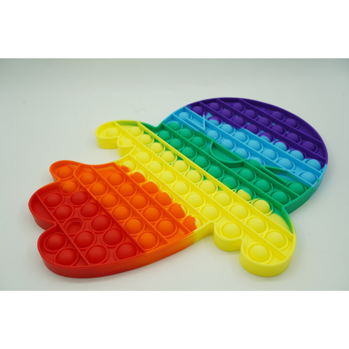 Jucarie Antistres Pop It Now and Flip It, Model Fantoma Gigant, Silicon Flexibil, Multicolor, 30x24 cm