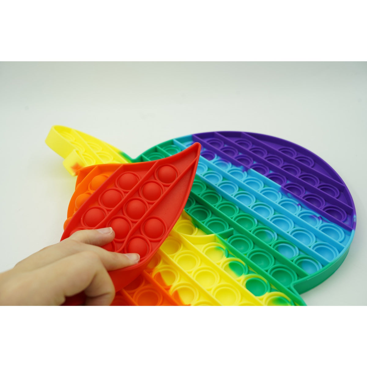 Jucarie Antistres Pop It Now and Flip It, Model Fantoma, Silicon Flexibil, Multicolor, 30x31 cm