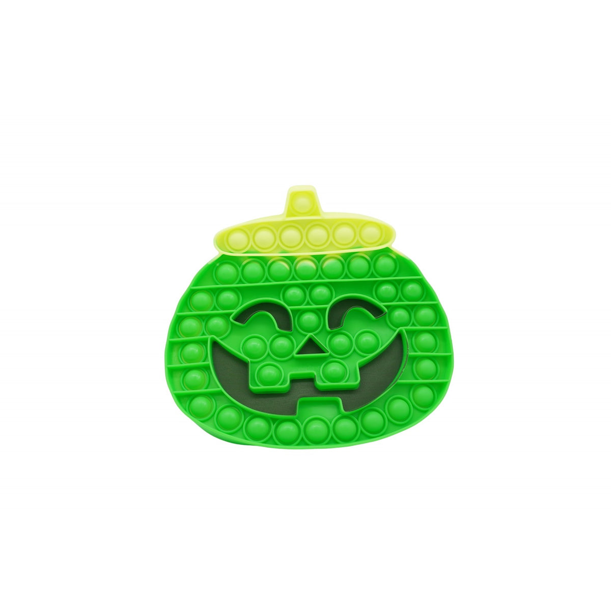 Jucarie Antistres Pop It Now and Flip It, Model Dovleac Halloween, Silicon Flexibil, Reutilizabila, 20 cm, Verde