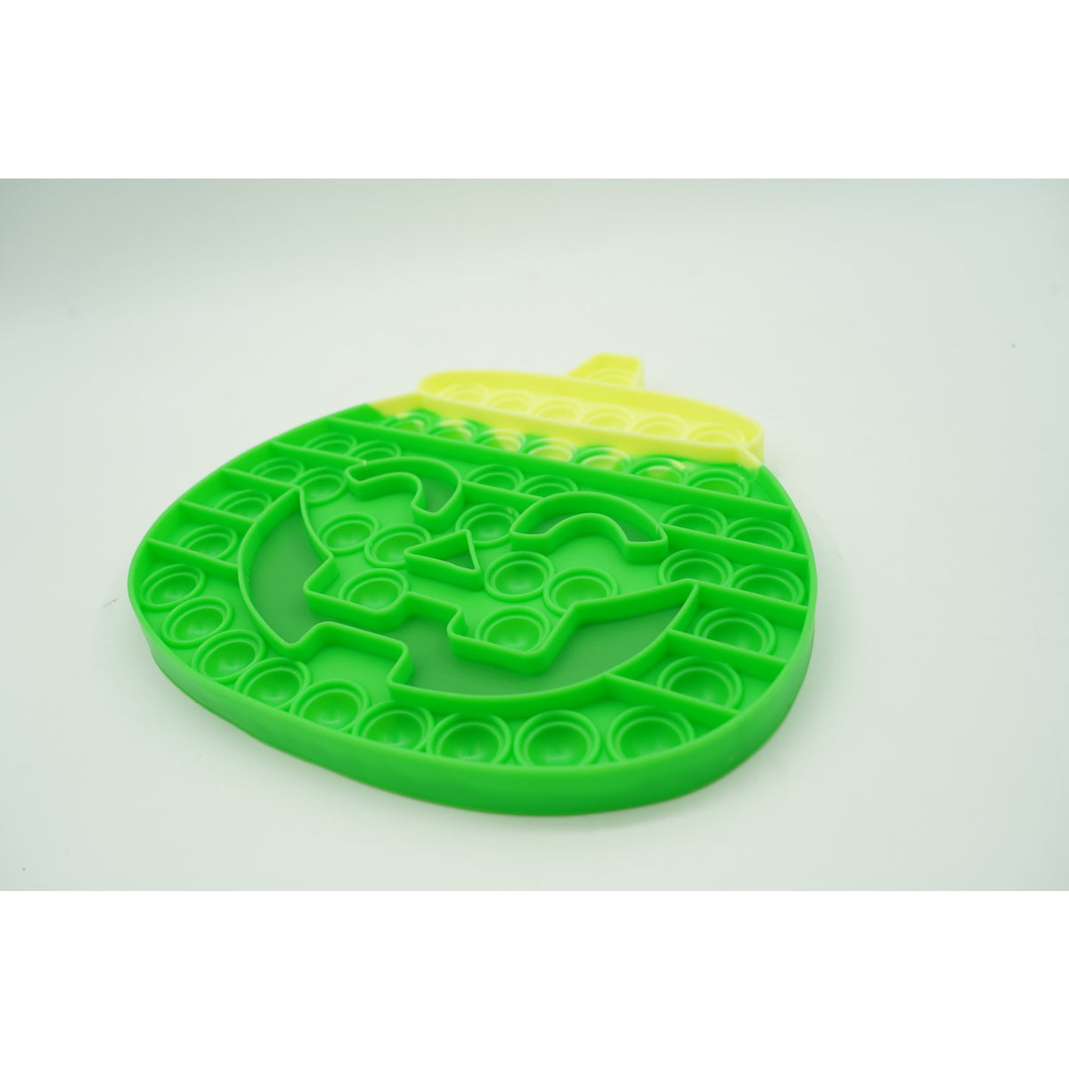 Jucarie Antistres Pop It Now and Flip It, Model Dovleac Halloween, Silicon Flexibil, Reutilizabila, 20 cm, Verde