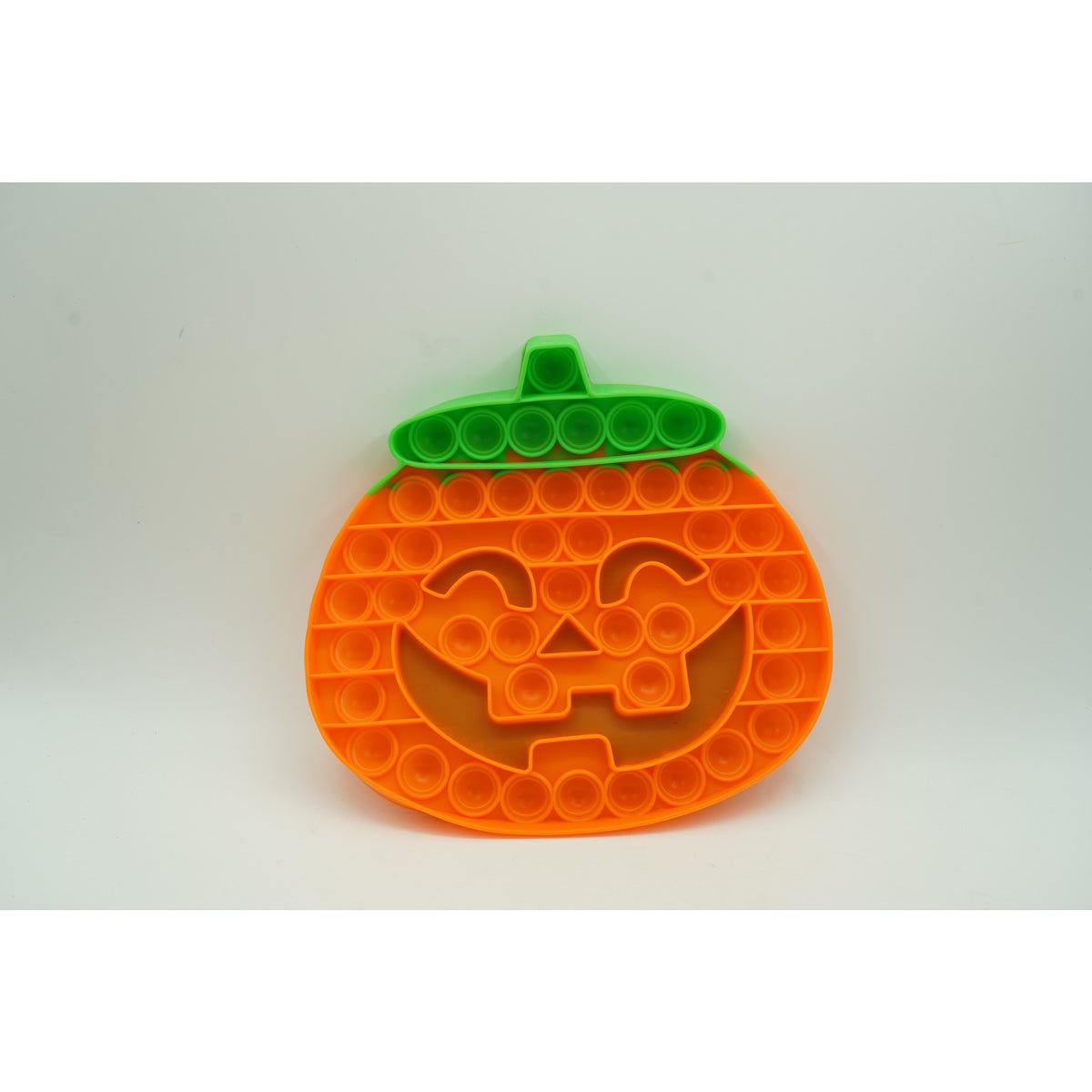Pop It Now and Flip It, Jucarie Antistres si Senzoriala, Design Dovleac Halloween, Silicon Flexibil, 20 cm, Portocaliu