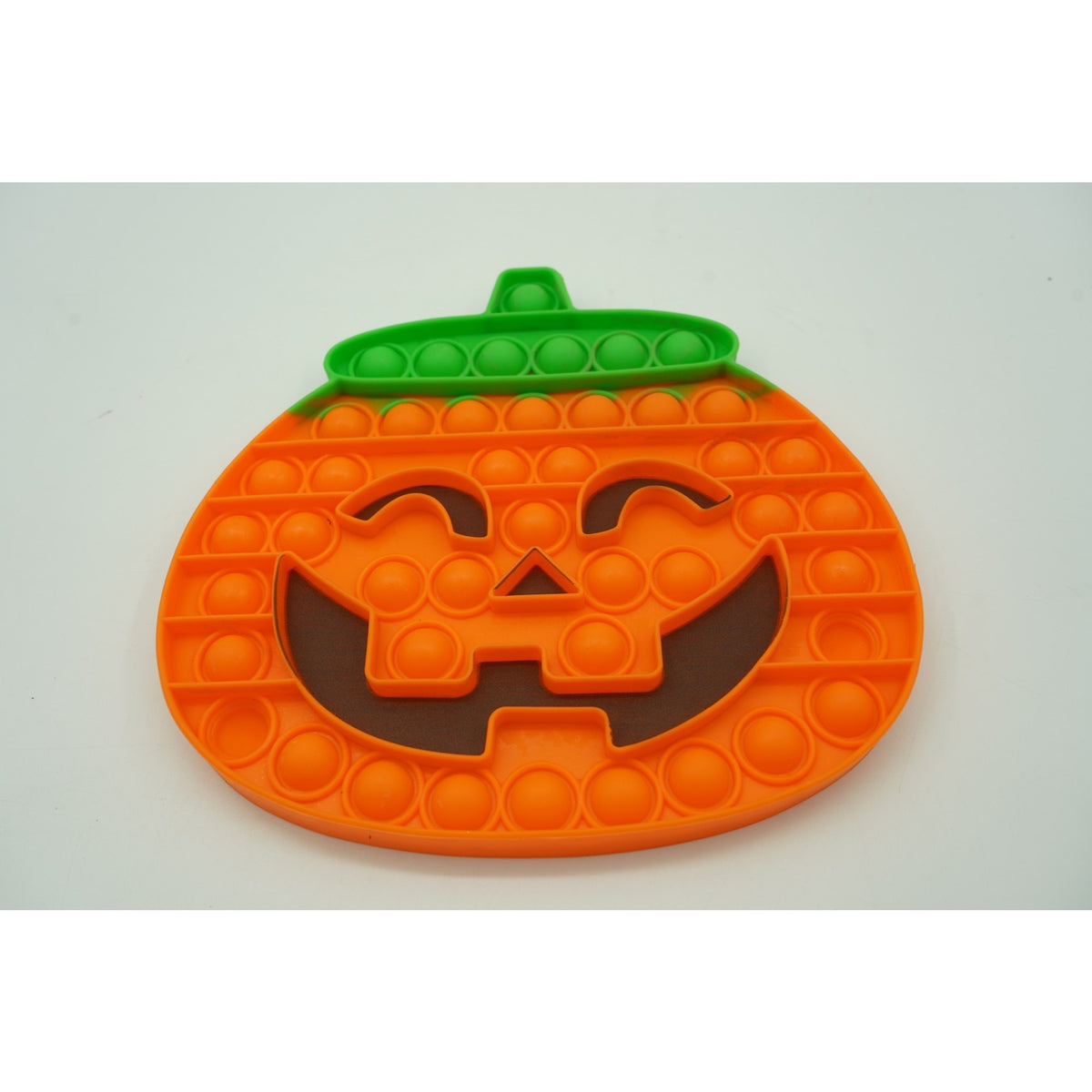 Pop It Now and Flip It, Jucarie Antistres si Senzoriala, Design Dovleac Halloween, Silicon Flexibil, 20 cm, Portocaliu