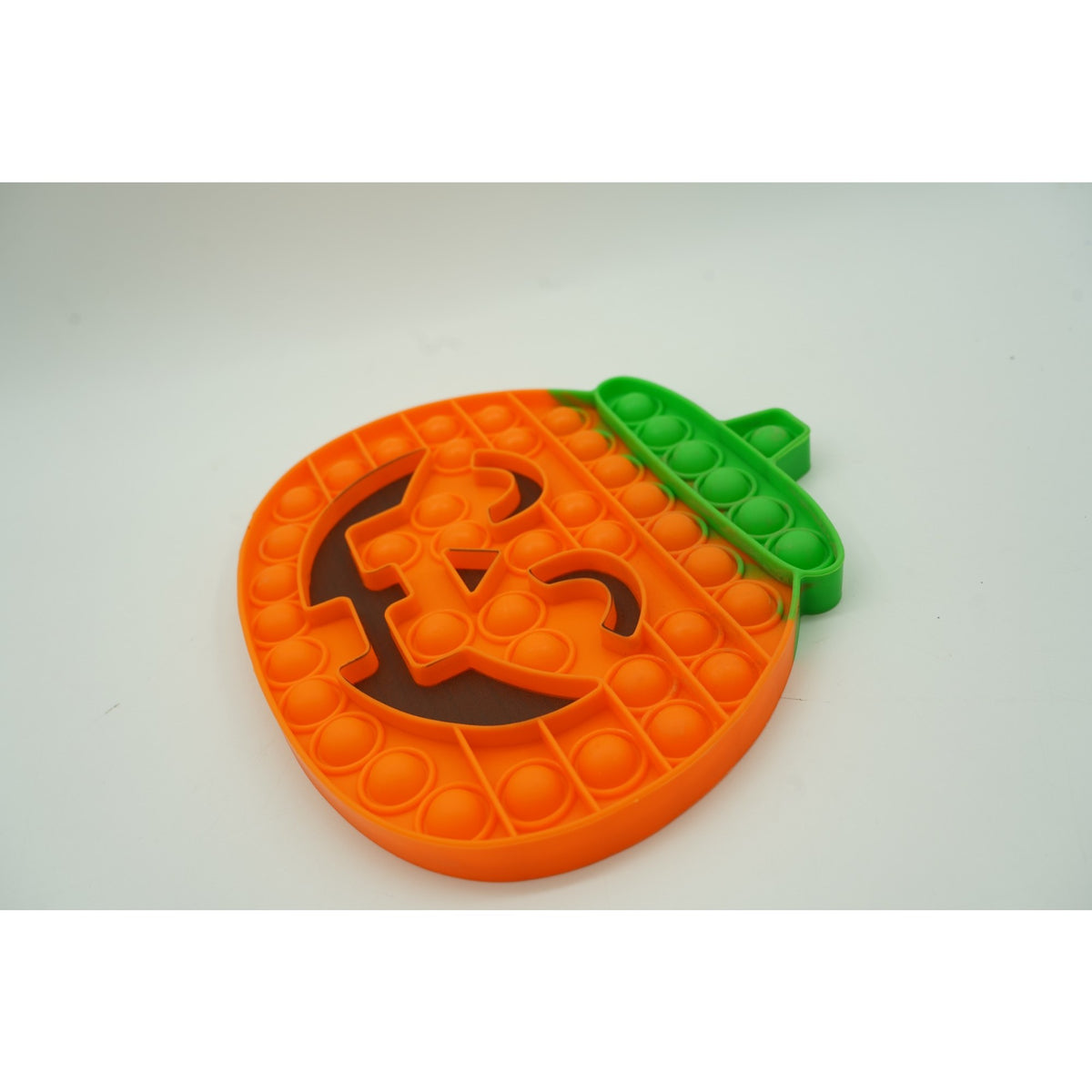 Pop It Now and Flip It, Jucarie Antistres si Senzoriala, Design Dovleac Halloween, Silicon Flexibil, 20 cm, Portocaliu