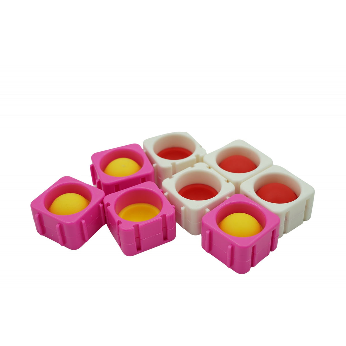 Set 8 Blocuri de Constructie din Silicon, Jucarie Senzoriala Pop Bubble Fidget, Puzzle Educativ Antistres, Multicolor