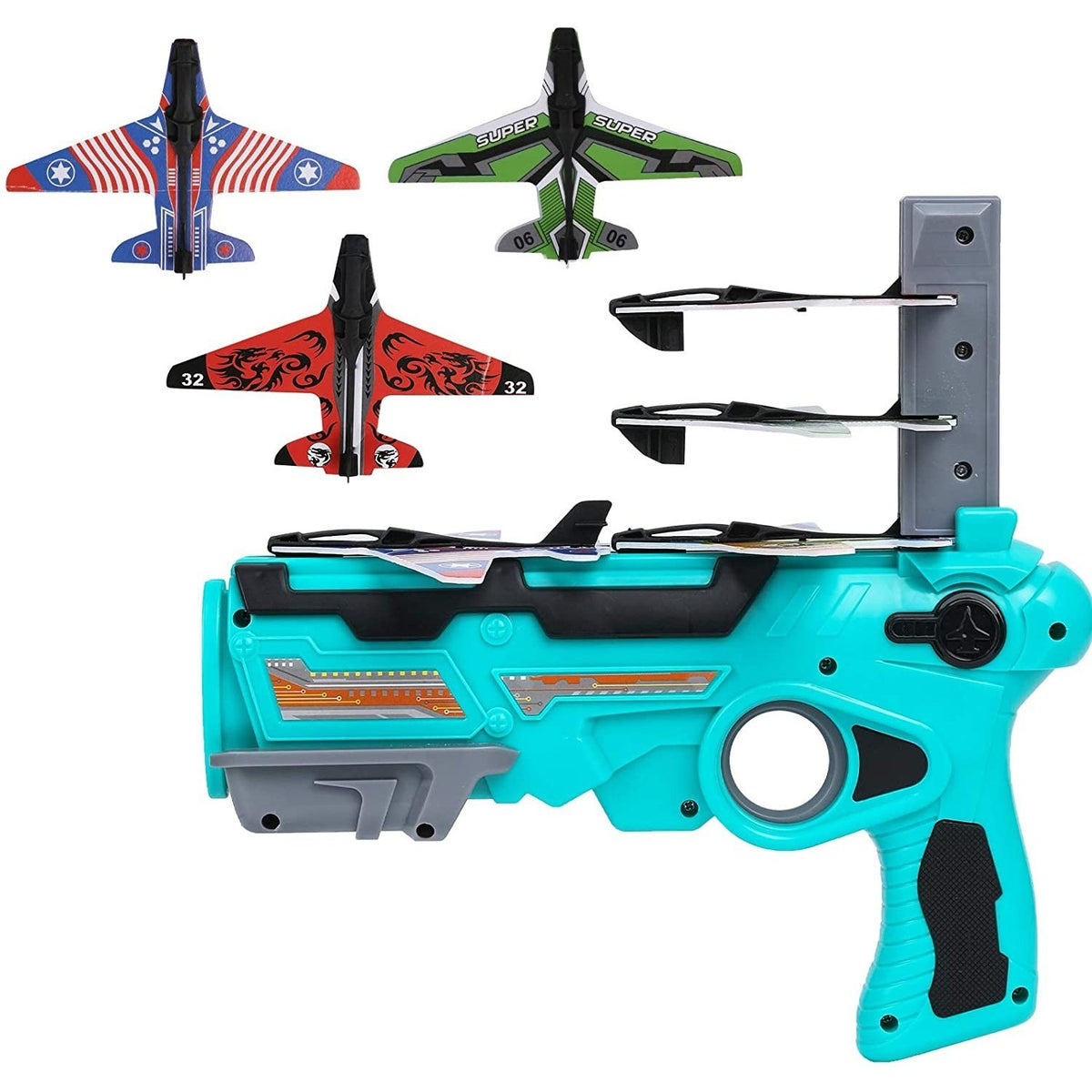 Lansator De Avioane Jucarie, Set Air Battle, Plastic, Turcoaz