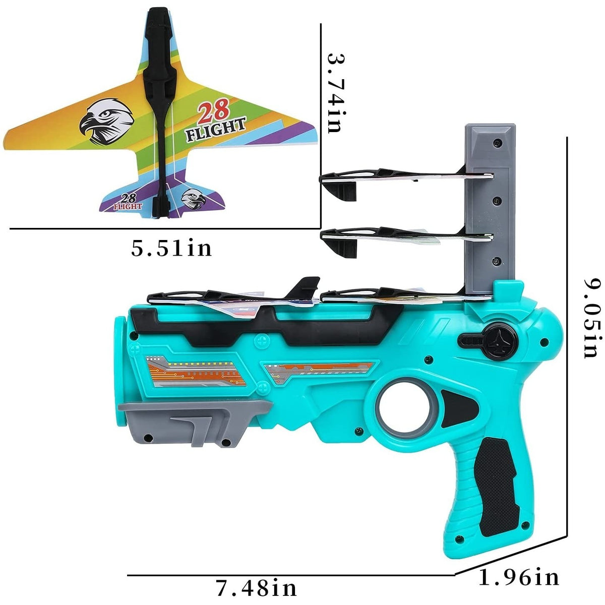 Lansator De Avioane Jucarie, Set Air Battle, Plastic, Turcoaz
