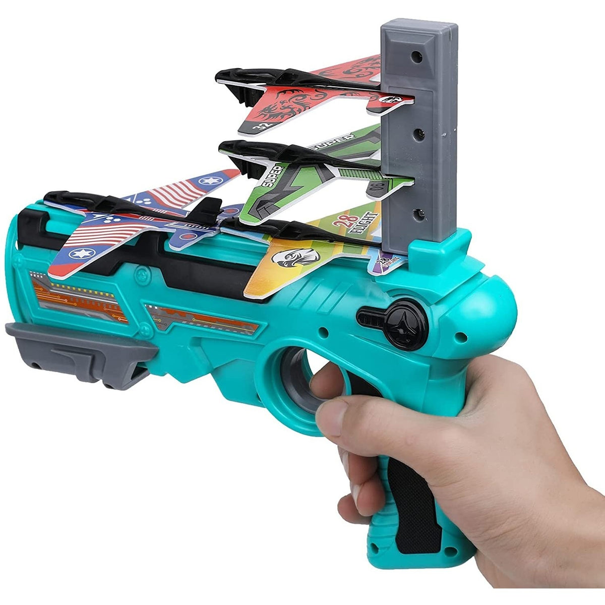 Lansator De Avioane Jucarie, Set Air Battle, Plastic, Turcoaz