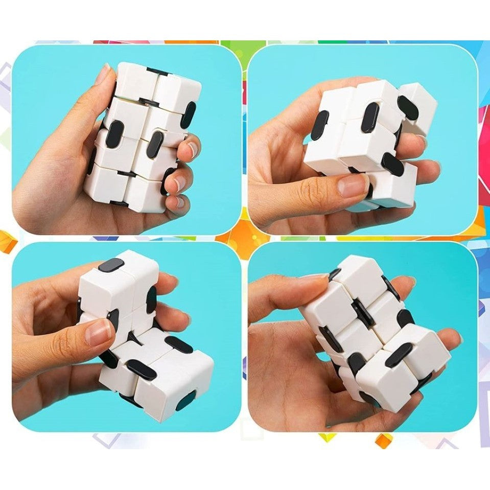 Cub Antistres Infinity Magic Cube, Fidget Toy, Plastic, Alb, 4x4x4 cm