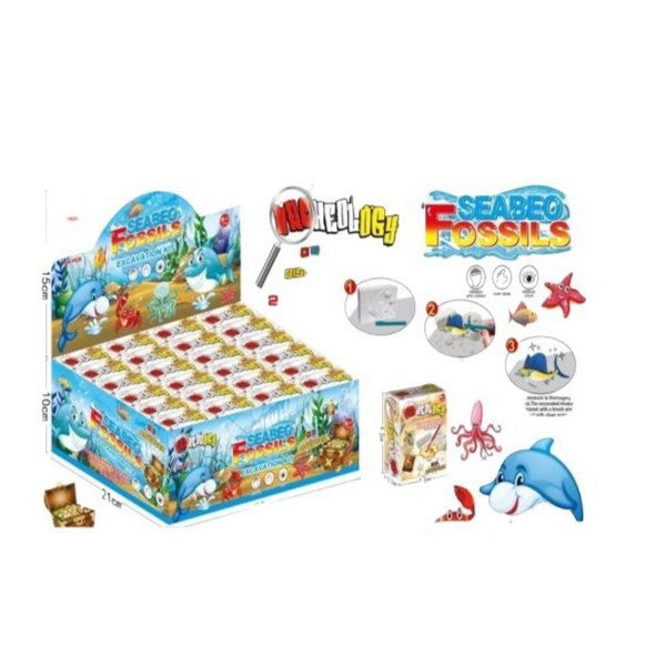 Set Kit Excavare Arheologica Pentru Copii, Micul Arheolog Rechini, Bloc De Lut Cu Fosile Si Unelte, Multicolor, 24 Piese, 5 Ani +