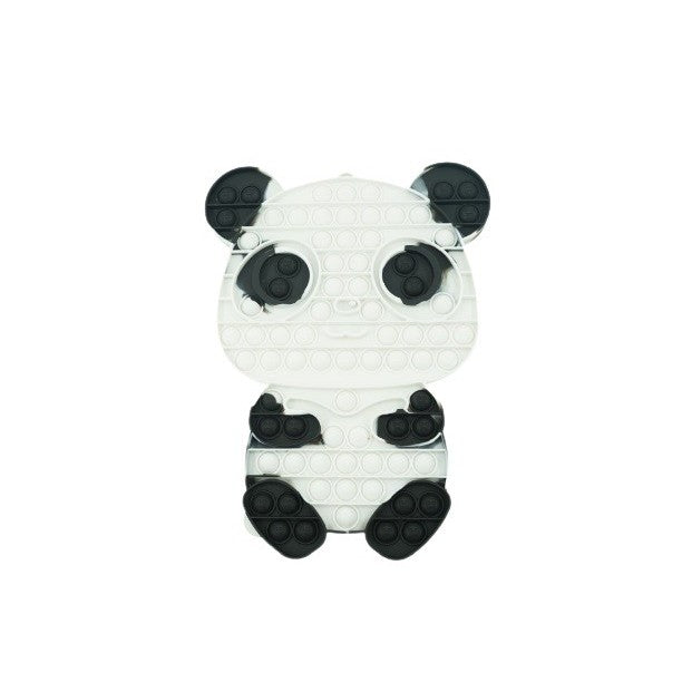 Jucarie Antistres Pop It Now and Flip It, Model Ursulet Panda, Silicon Flexibil, Alb/Negru