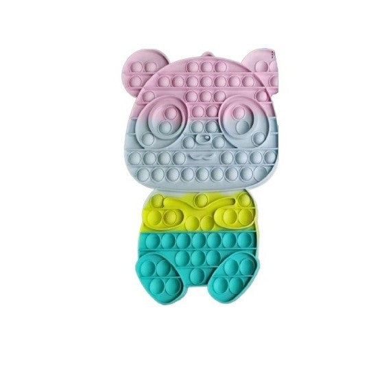 Jucarie Antistres Pop It Now and Flip It, Model Reversibil Ursulet Panda, Silicon Flexibil, Multicolor, Model 1