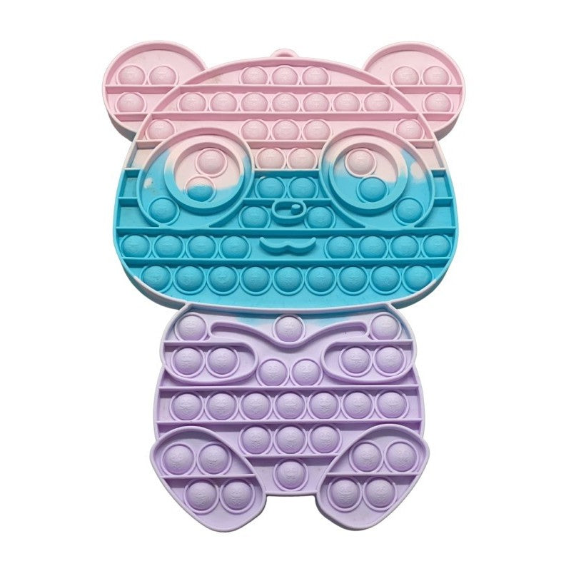 Jucarie Antistres Pop It Now and Flip It, Model Ursulet Panda, Silicon Flexibil, Design Reversibil, Multicolor, Model 2