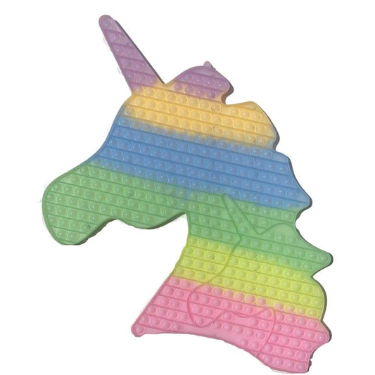 Jucarie Antistres Pop It Senzoriala, Model Unicorn Fosforescent, Silicon Lavabil, Multicolor, 1 Bucata