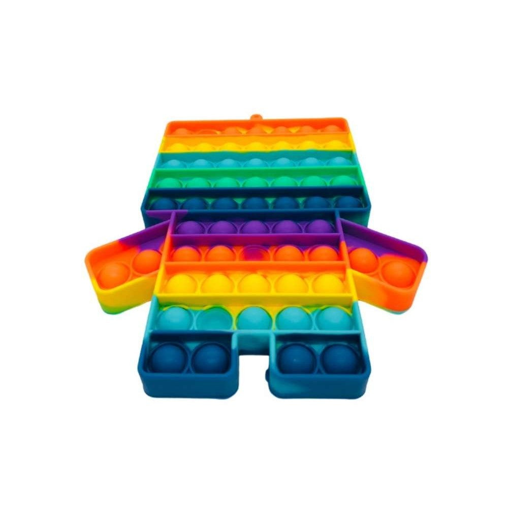 Jucarie Antistres Pop It Now and Flip It, Robot Senzorial pentru Copii si Adulti, Silicon Impermeabil, Multicolor, Model 1