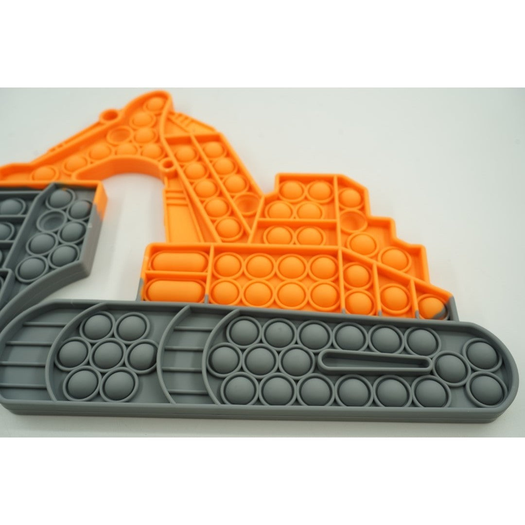Jucarie Antistres Pop It Now and Flip It, Model Excavator, Silicon Flexibil, Design Reversibil, Multicolor, Model 2