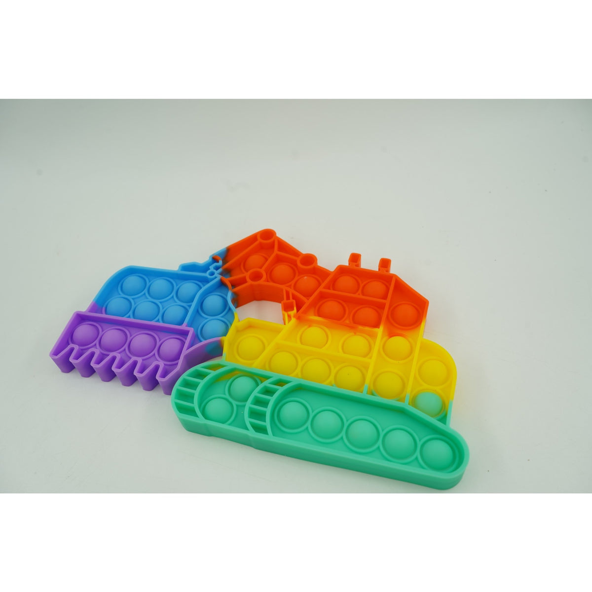 Jucarie Antistres Pop It, Model Excavator, Silicon, Multicolor, Model 4
