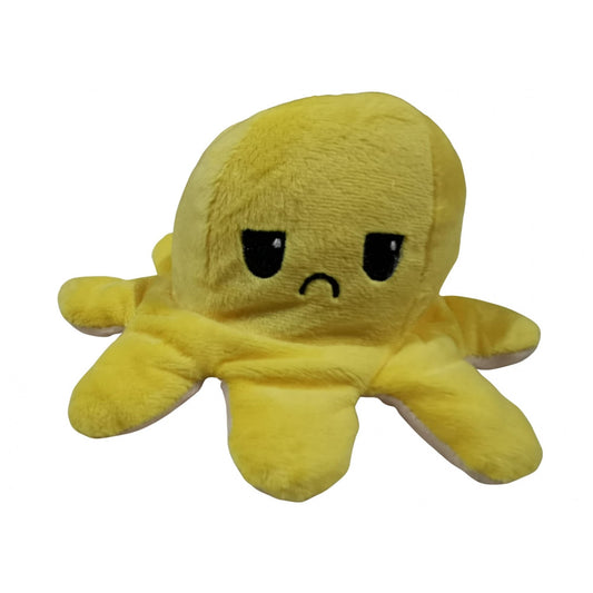 Caracatiță Reversibilă din Pluș cu Două Fețe Veselă și Tristă, Jucărie Senzorială de Exprimare a Emoțiilor, Model 14, Multicolor, 20 cm