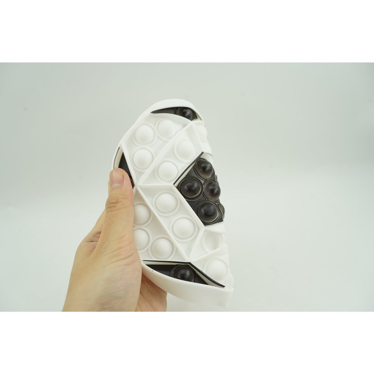 Minge Antistres Pop It Now and Flip It, Jucarie Senzoriala Reversibila, Silicon Flexibil, Alb
