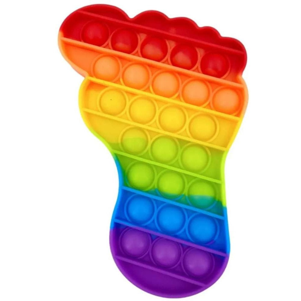 Jucarie Antistres Pop It Now and Flip It, Model Picior, Silicon Flexibil, Design Reversibil, Multicolor