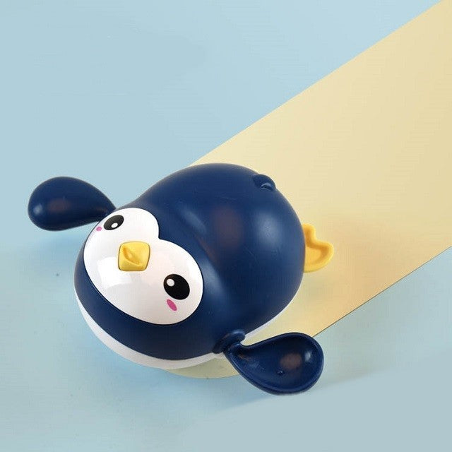 Jucărie De Baie Pentru Copii, Pinguin Înotător Mecanic, Material ABS, Albastru