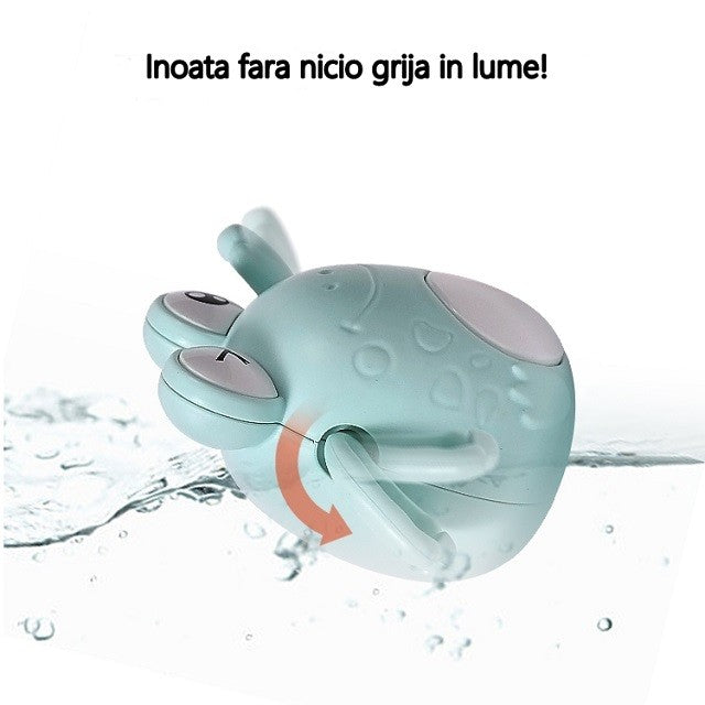 Jucarie De Baie Pentru Copii, Broscuta Cu Brate Rotative, Plastic, Bleu
